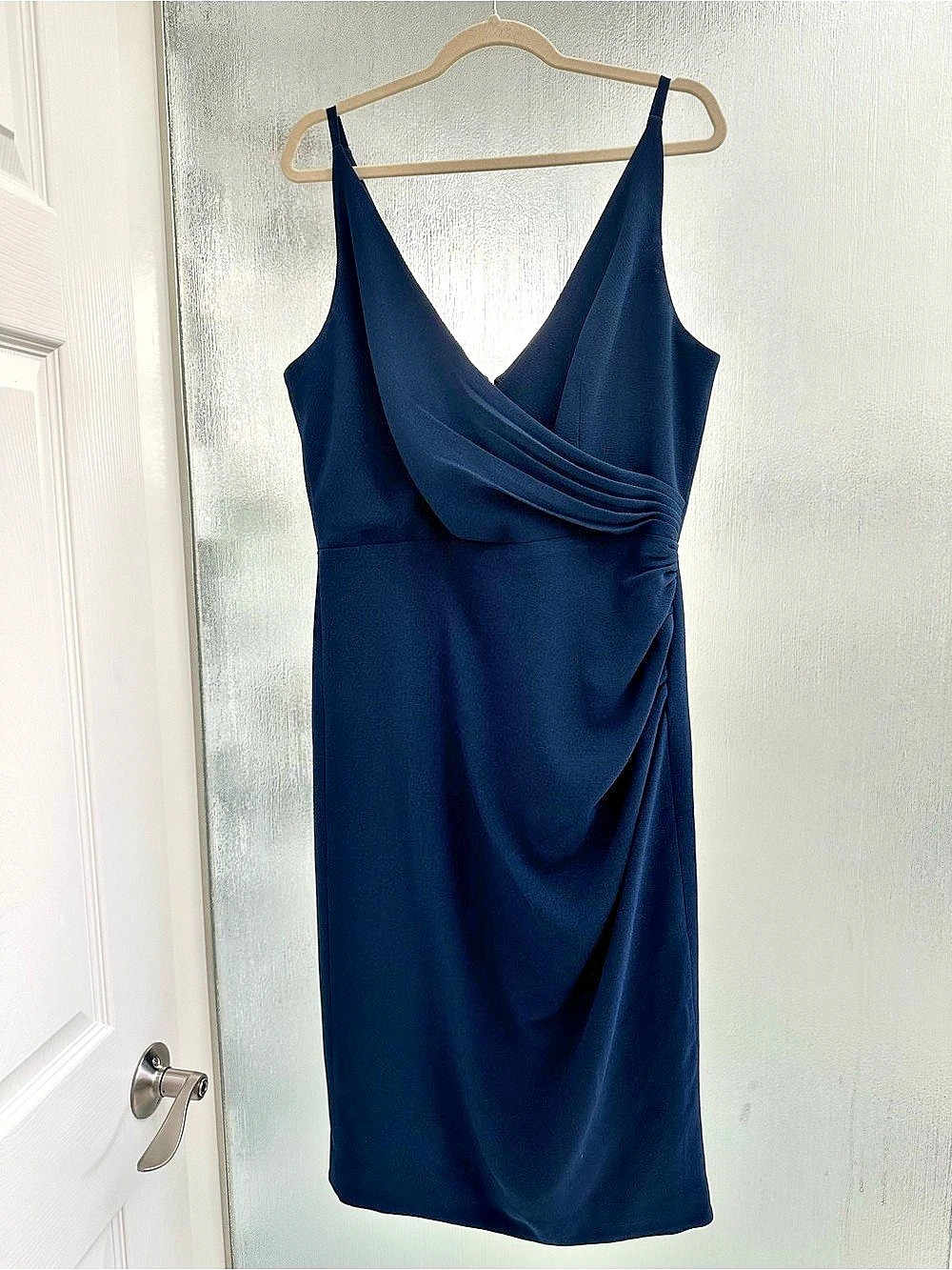 Dress the Population Anita Crepe Cocktail Dress Blue Large